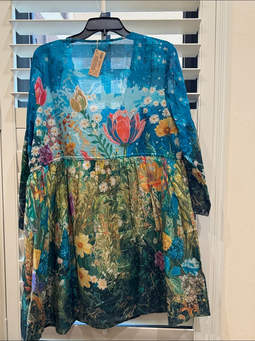 NATURAL LIFE Blue Multi Floral V-Neck Mini Dress - Picture 7 of 7